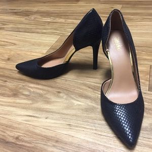 Mossimo Womens Black Snakeskin Heels